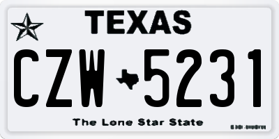 TX license plate CZW5231