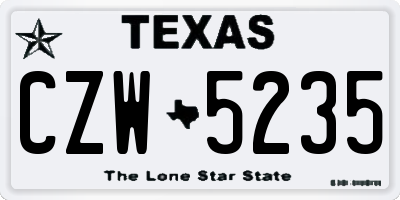 TX license plate CZW5235