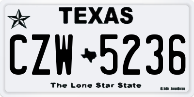 TX license plate CZW5236