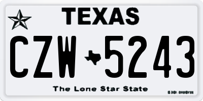 TX license plate CZW5243