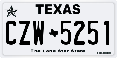 TX license plate CZW5251