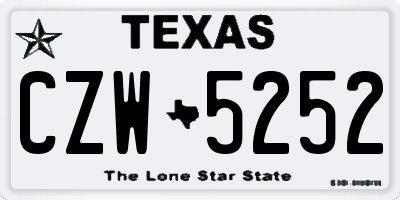 TX license plate CZW5252