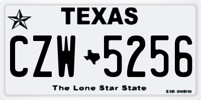 TX license plate CZW5256