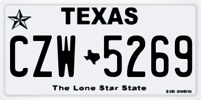 TX license plate CZW5269