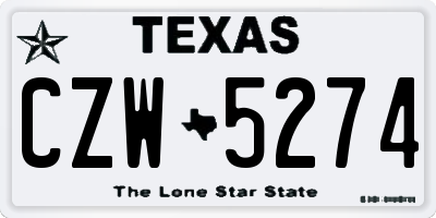 TX license plate CZW5274