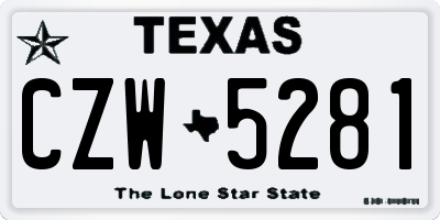 TX license plate CZW5281