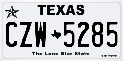 TX license plate CZW5285