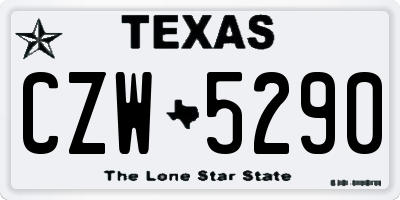 TX license plate CZW5290