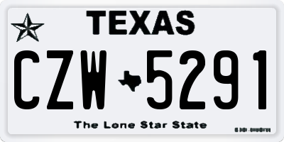 TX license plate CZW5291
