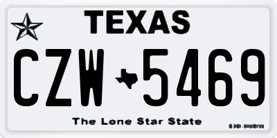 TX license plate CZW5469