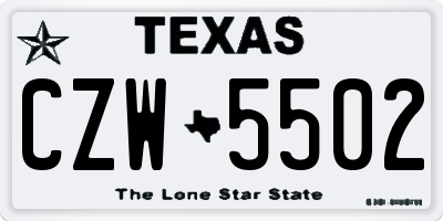TX license plate CZW5502