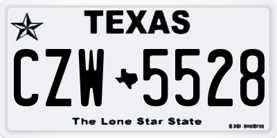 TX license plate CZW5528