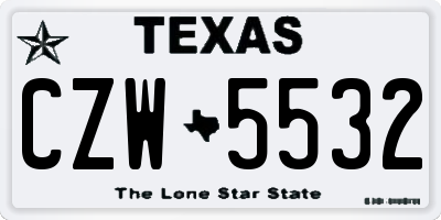 TX license plate CZW5532
