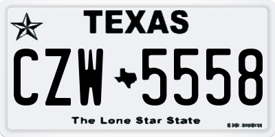 TX license plate CZW5558