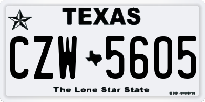 TX license plate CZW5605