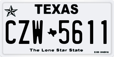 TX license plate CZW5611