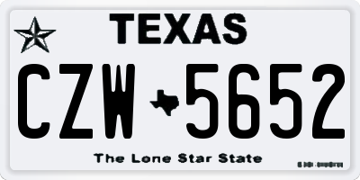 TX license plate CZW5652