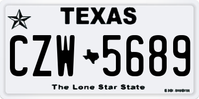 TX license plate CZW5689