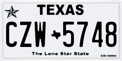 TX license plate CZW5748