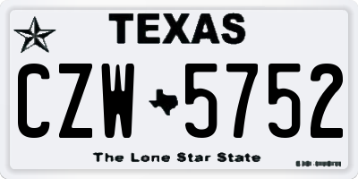 TX license plate CZW5752