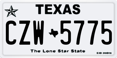 TX license plate CZW5775