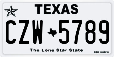 TX license plate CZW5789