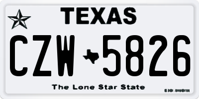 TX license plate CZW5826