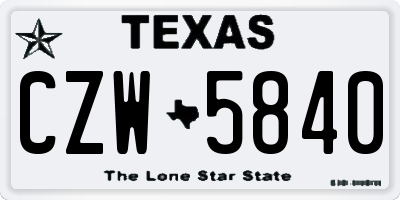 TX license plate CZW5840