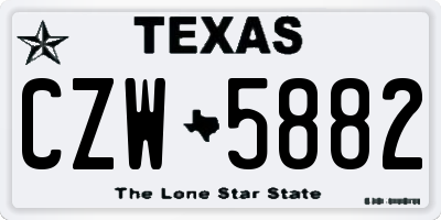 TX license plate CZW5882