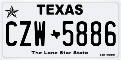 TX license plate CZW5886
