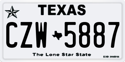 TX license plate CZW5887