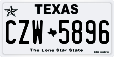 TX license plate CZW5896