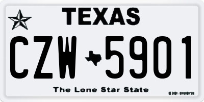 TX license plate CZW5901