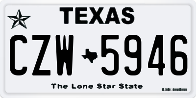 TX license plate CZW5946