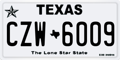 TX license plate CZW6009