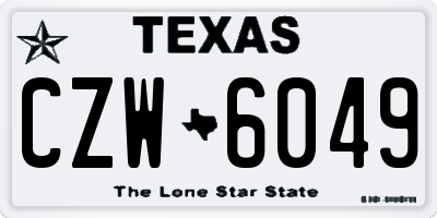 TX license plate CZW6049