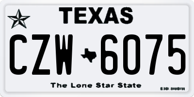 TX license plate CZW6075
