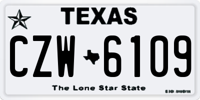 TX license plate CZW6109