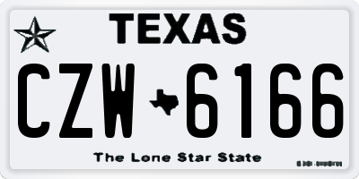 TX license plate CZW6166