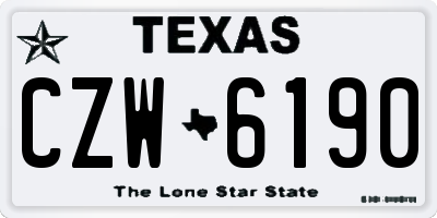 TX license plate CZW6190
