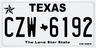 TX license plate CZW6192