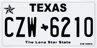 TX license plate CZW6210