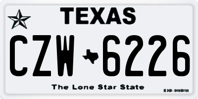 TX license plate CZW6226