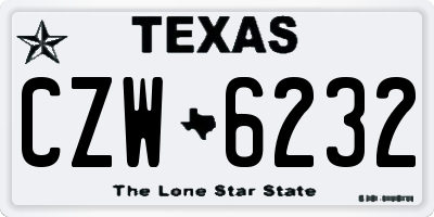 TX license plate CZW6232