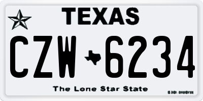 TX license plate CZW6234