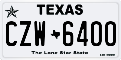 TX license plate CZW6400