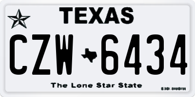 TX license plate CZW6434
