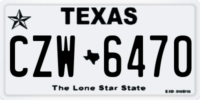 TX license plate CZW6470