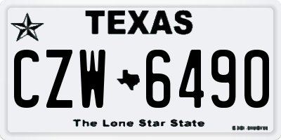 TX license plate CZW6490