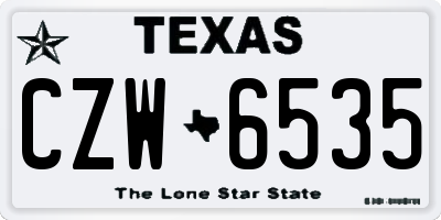 TX license plate CZW6535